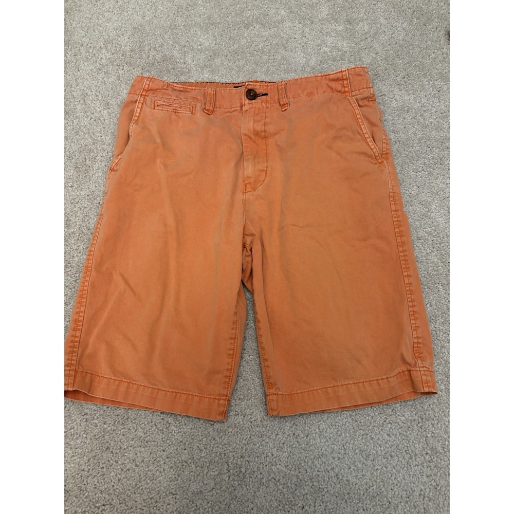 VTG Y2K American Eagle Baggy Long Board Orange Chino Shorts Preppy Size 32W 10L
